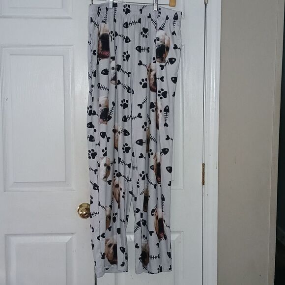 Other - Dog face print gray black lounge pants pajama bottoms Sz XL NWOT